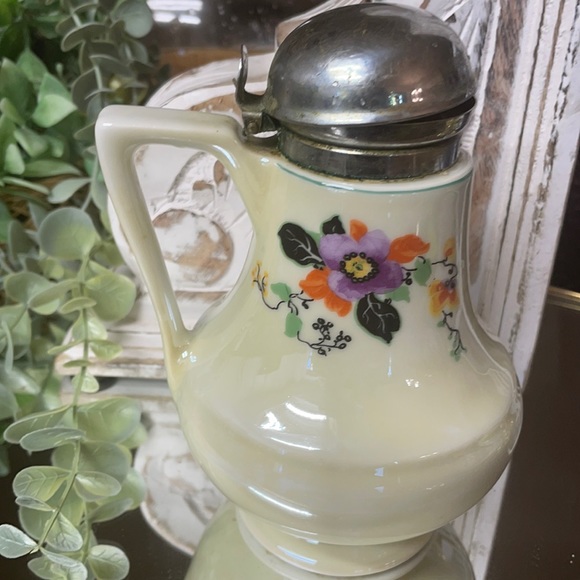 Vintage Royal Rochester Royalite Lusterware Handpainted Syrup /Creamer Dispenser - Picture 1 of 8